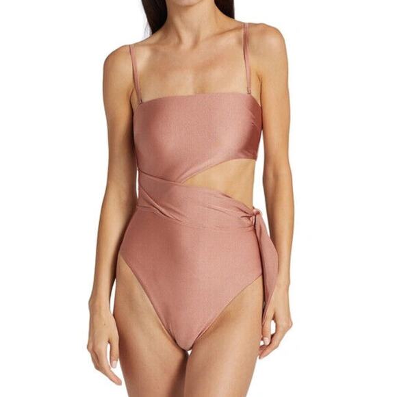 Zimmerman Brighton Cutout Wrap One Piece Swimsuit Black Womens Size 4-6 - Picture 1 of 11